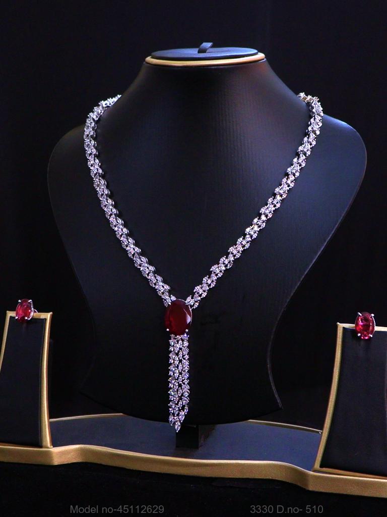 Light weighted CZ Necklace Set - Style 2 - Amaara World