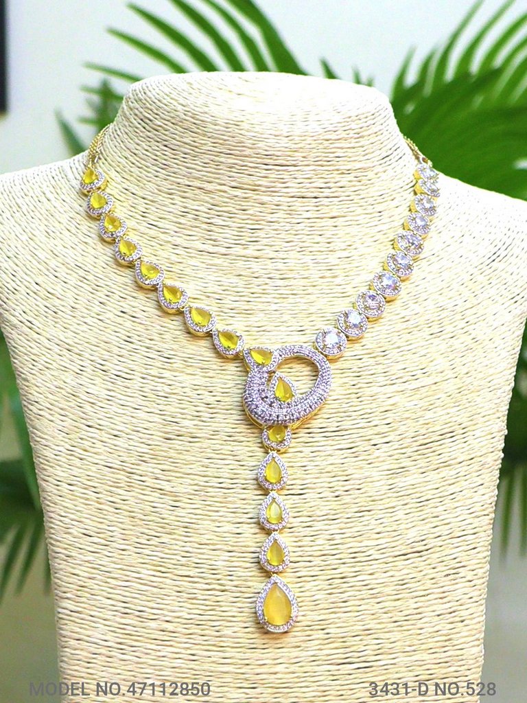 Classic yet Trendy | Cz Fashion Necklace Set - View 2