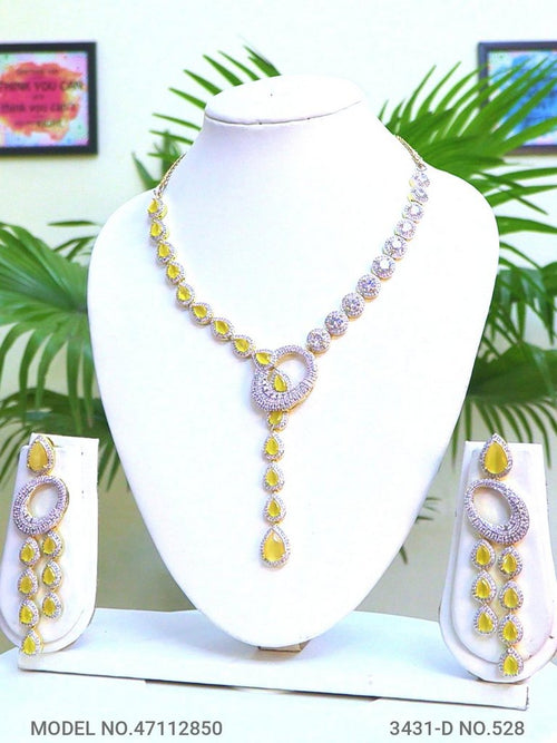 Classic yet Trendy | Cz Fashion Necklace Set - Amaara World