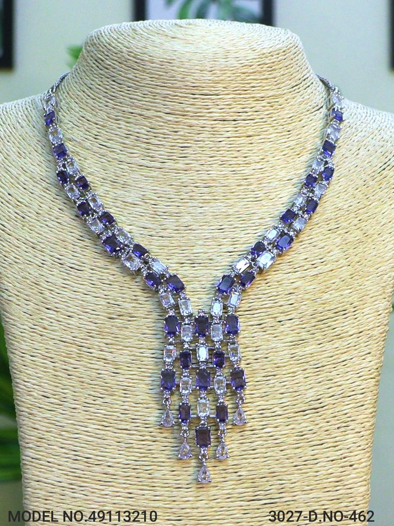 Classic Necklace | AD Jewellery | Handcrafted - View 2