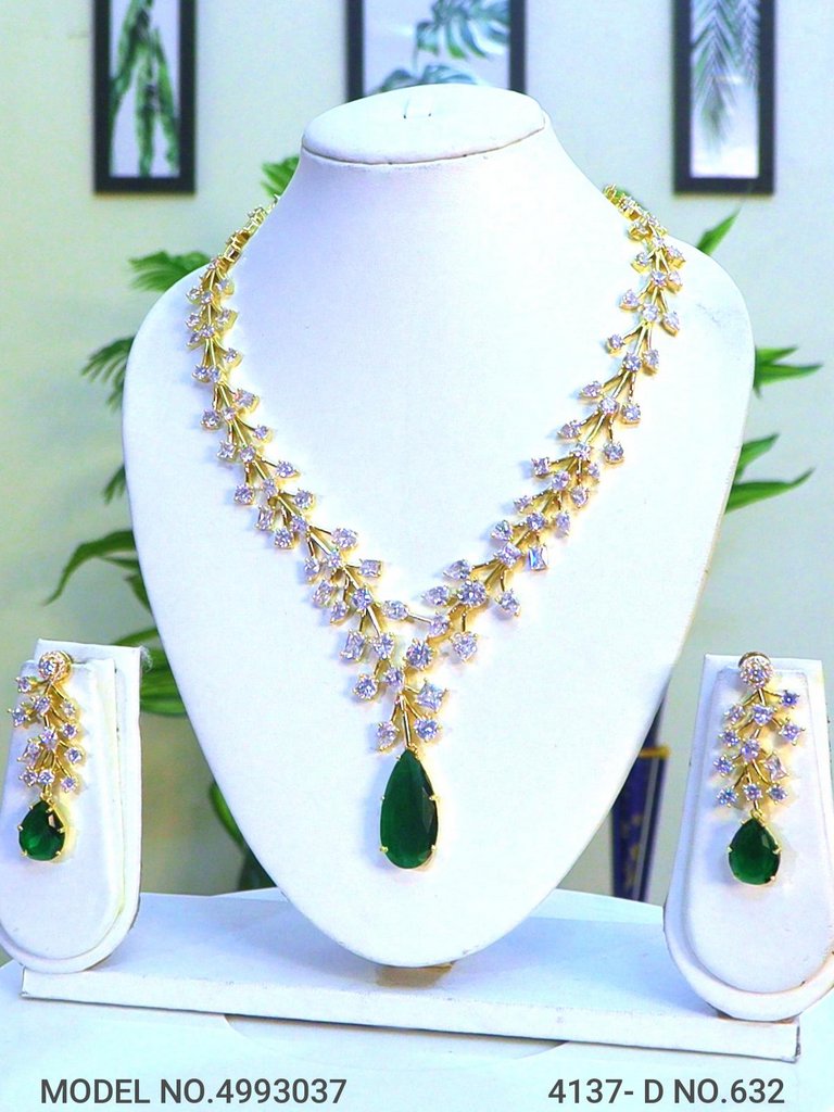 Traditional Design | American Diamond Jewelry Set - Amaara World USA - SKU 4993037