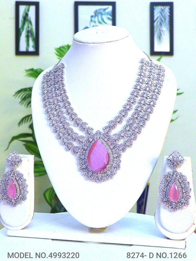 Traditional Design | American Diamond Jewelry Set - Style 3 - Amaara World