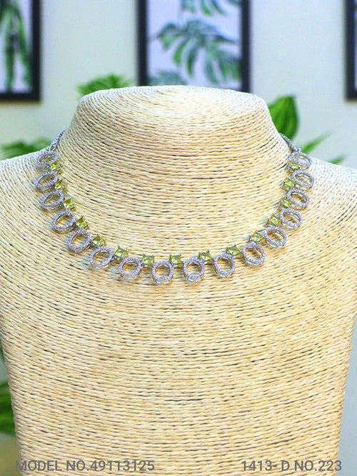 Classic yet Trendy | Cz Fashion Necklace Set - View 2