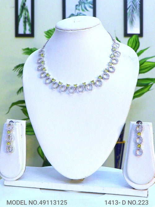 Classic yet Trendy | Cz Fashion Necklace Set - Amaara World