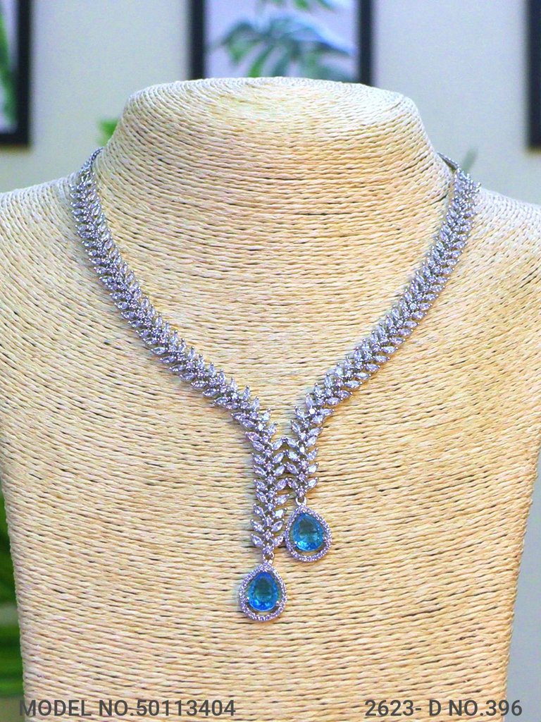 Light weighted CZ Necklace Set - View 2
