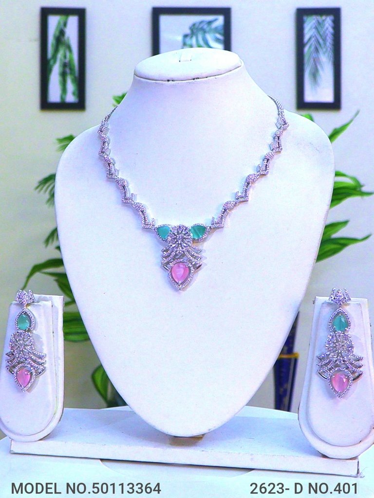Made in India | Cz Necklace Set - Style 2 - Amaara World