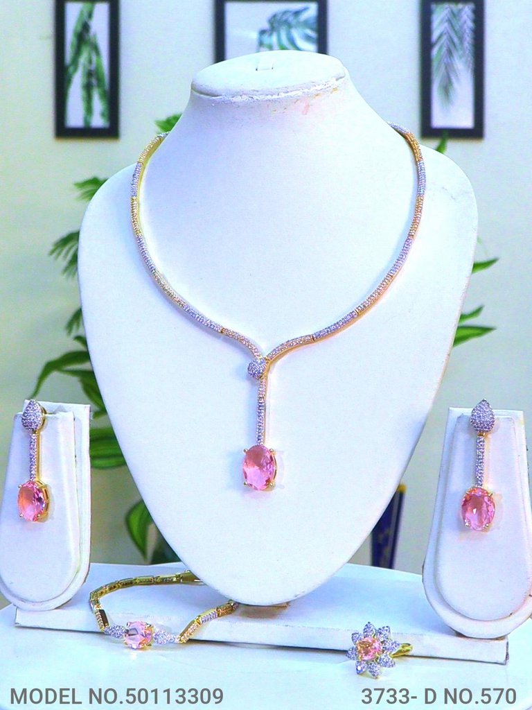 Classic Necklace | AD Jewellery | Handcrafted - Amaara World