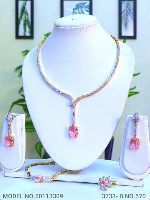 Classic Necklace | AD Jewellery | Handcrafted - Amaara World