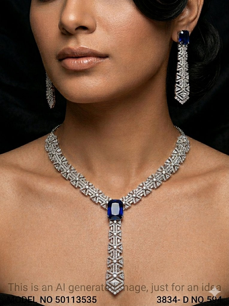 American Diamond Necklace Set | Wonderful Gift Item - Style 1 - Amaara World