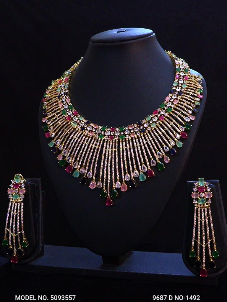 Traditional Design | American Diamond Jewelry Set - Amaara World