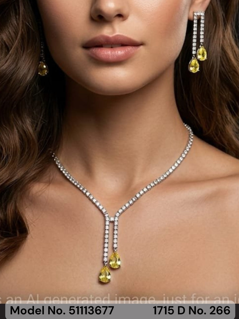 American Diamond Necklace Set | Wonderful Gift Item - Style 5 - Amaara World