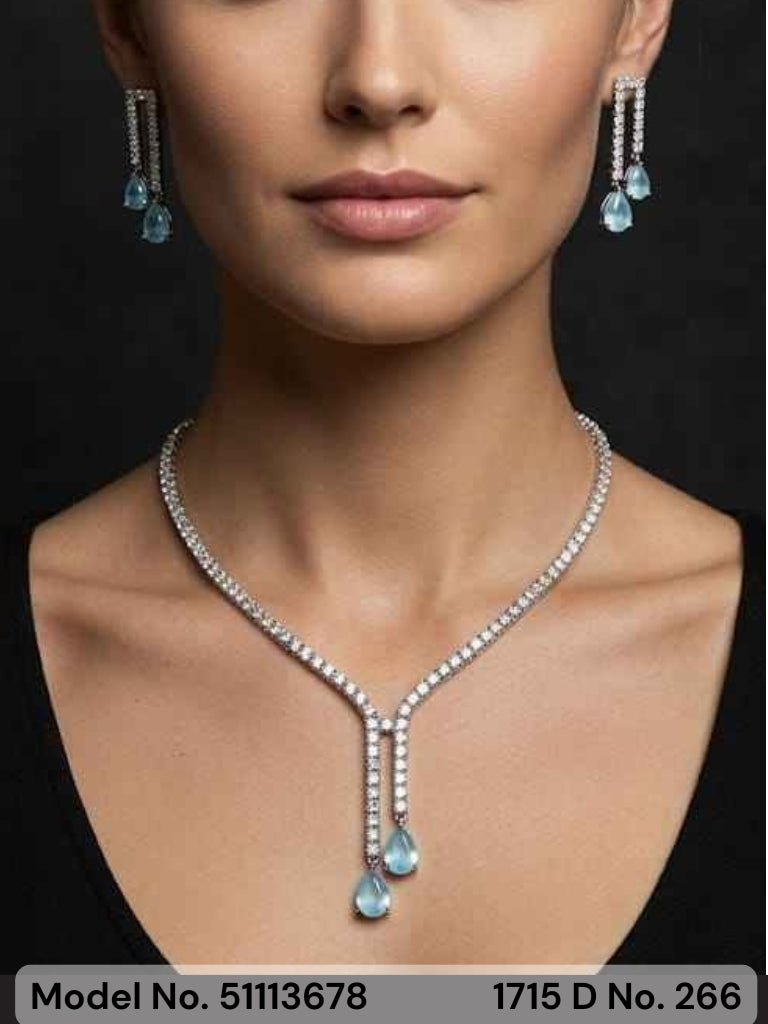 American Diamond Necklace Set | Wonderful Gift Item - Style 6 - Amaara World