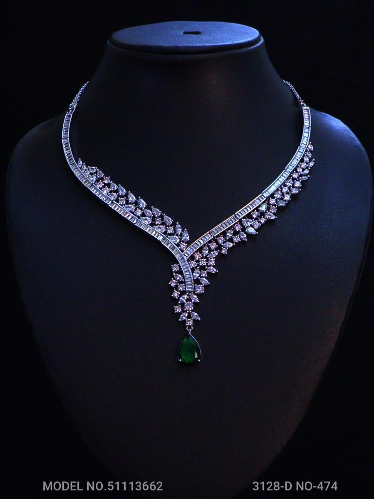 Cz Jewelry Set | Classic Pattern - View 2 - Amaara World
