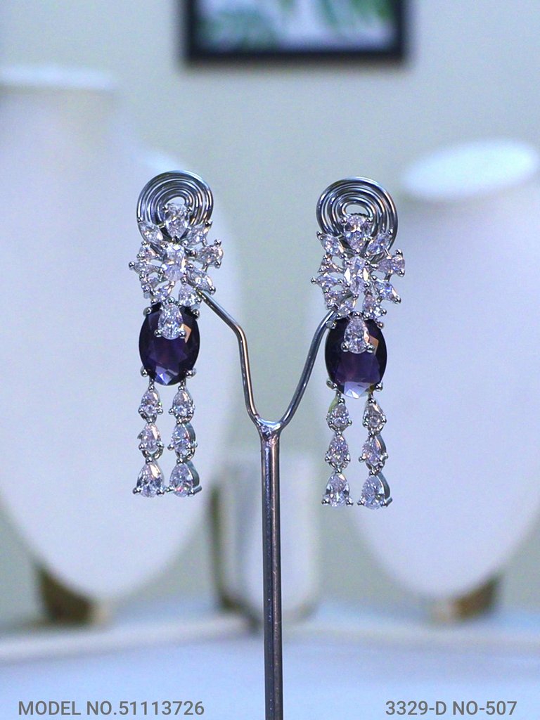 Classic Cz Jewelry Set with Earrings - View 3