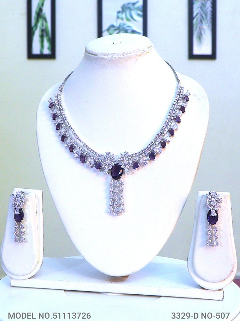 Classic Cz Jewelry Set with Earrings - Amaara World