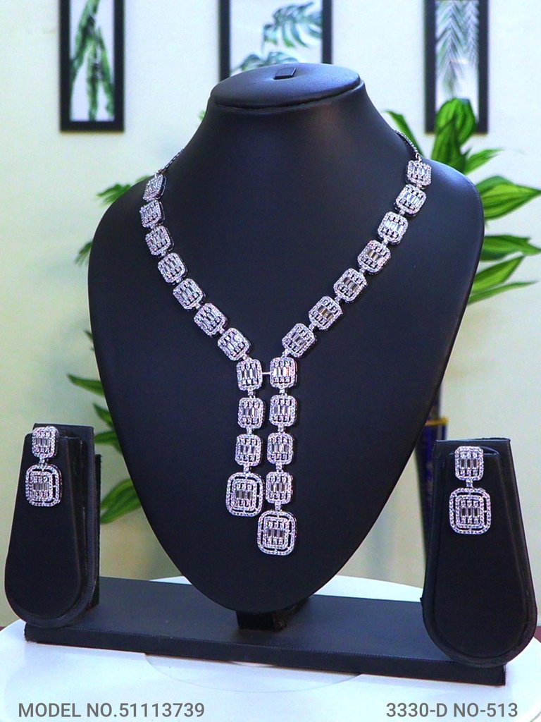 Classic Necklace | AD Jewellery | Handcrafted - Amaara World