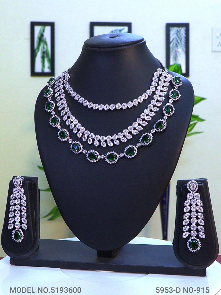 Original Zircon Necklace Set - View 2 - Amaara World