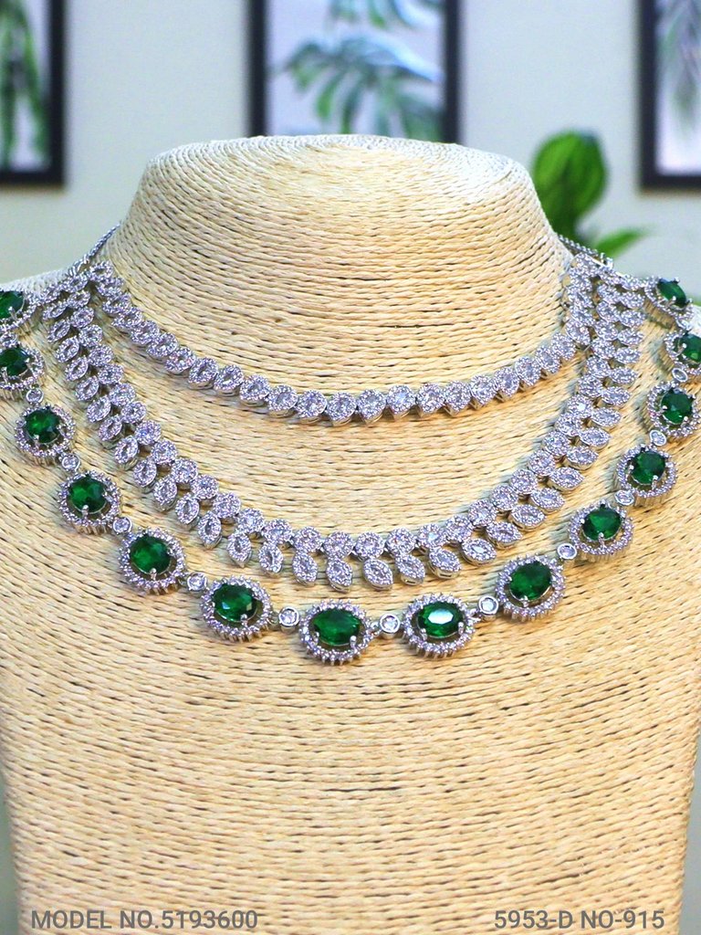 Original Zircon Necklace Set - View 3 - Amaara World