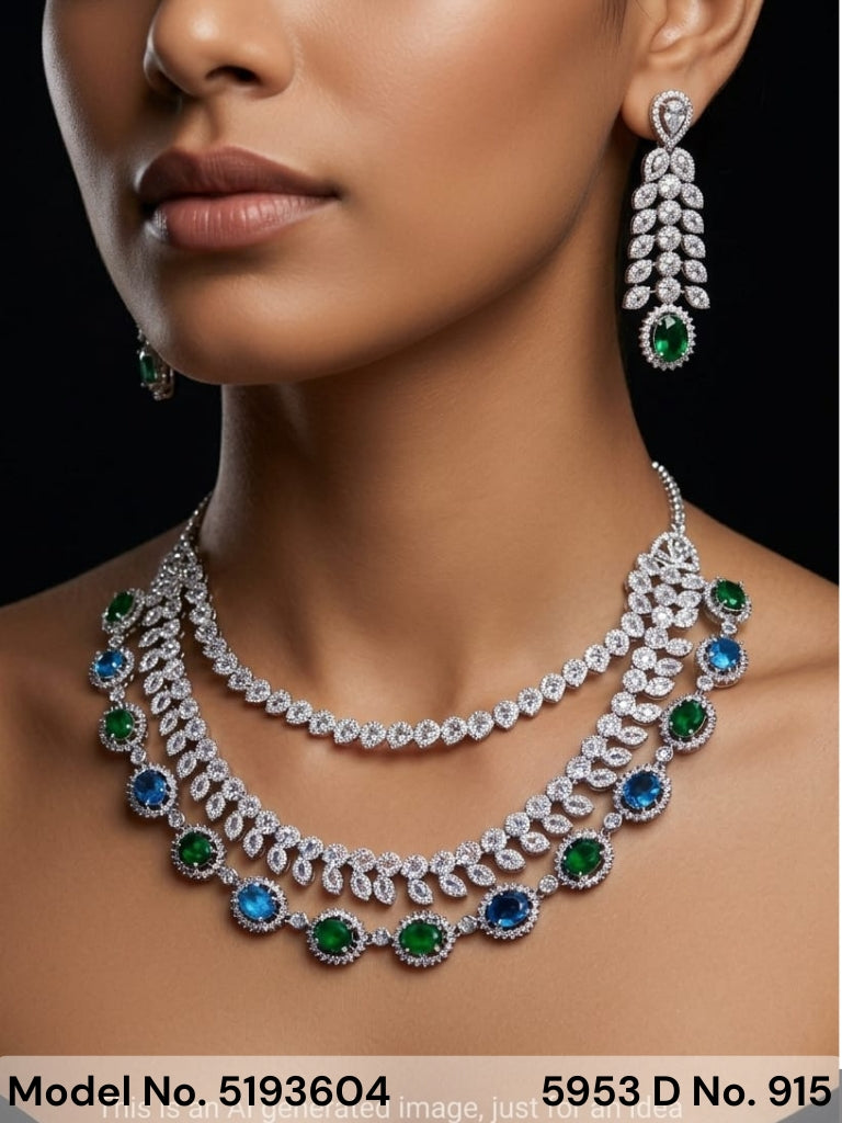 Original Zircon Necklace Set - Style 5 - Amaara World