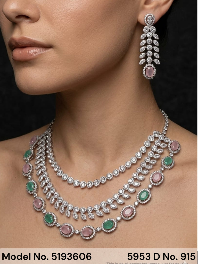 Original Zircon Necklace Set - Style 7 - Amaara World