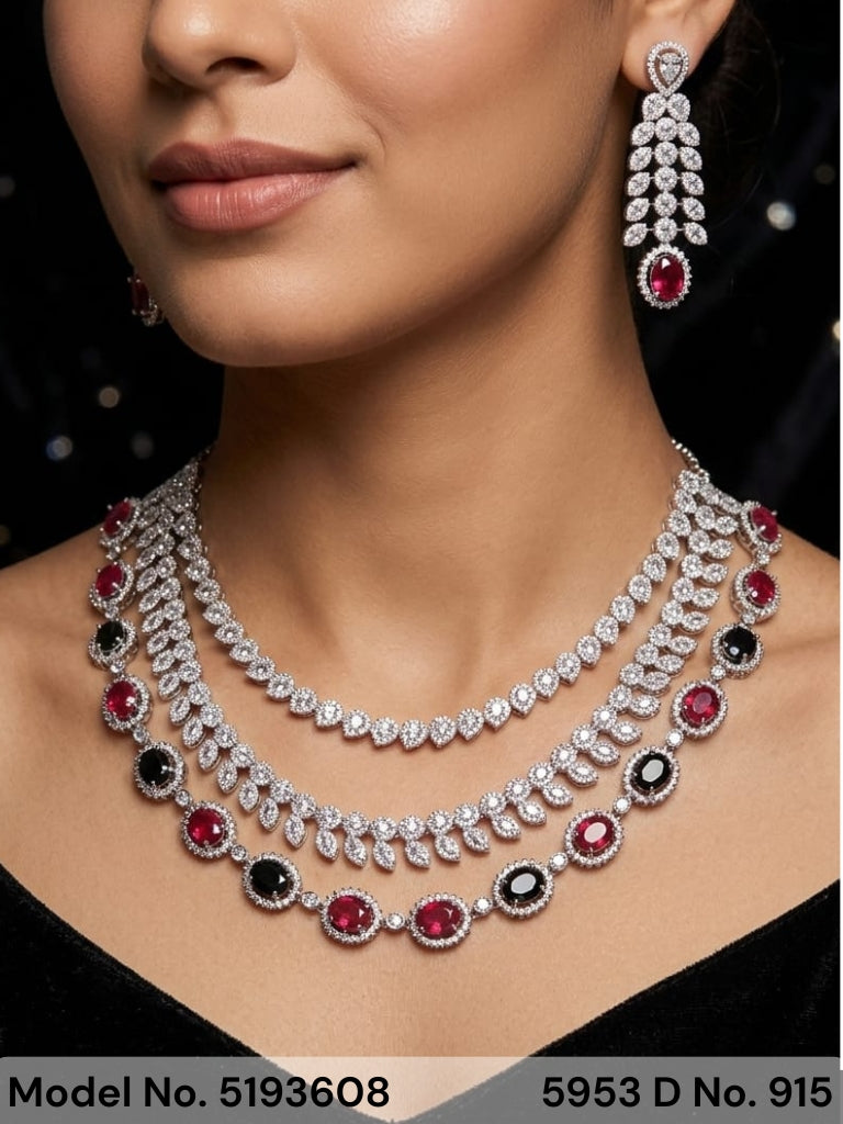 Original Zircon Necklace Set - Style 9 - Amaara World