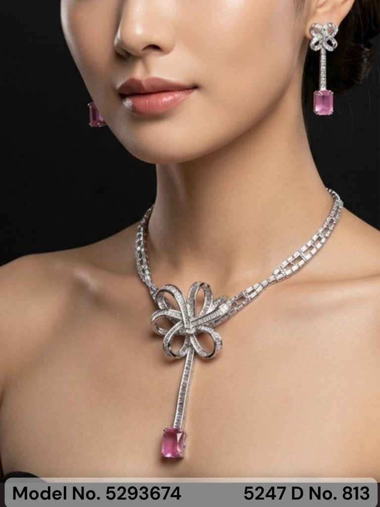 Handmade Traditional Masterpiece Zircon Jewelry Set - Style 2 - Amaara World