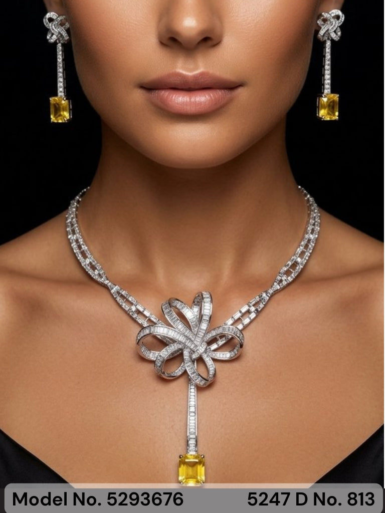 Handmade Traditional Masterpiece Zircon Jewelry Set - Style 4 - Amaara World