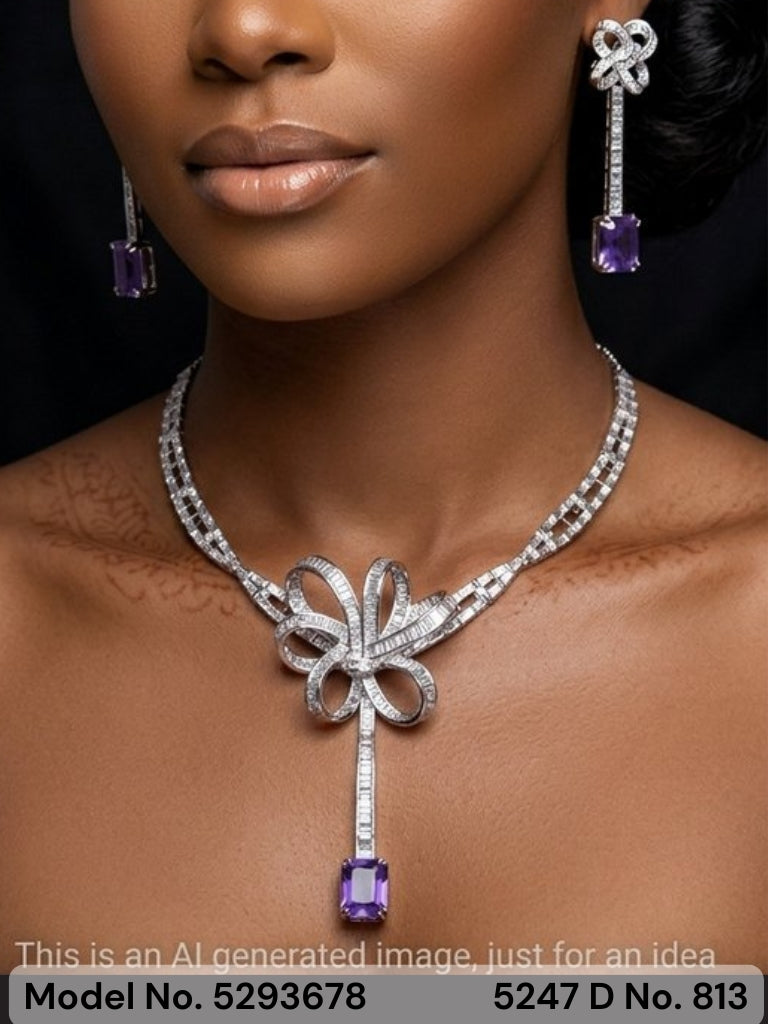 Handmade Traditional Masterpiece Zircon Jewelry Set - Style 5 - Amaara World
