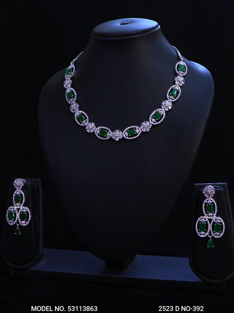 Cz Jewelry Set | Classic Pattern - View 2 - Amaara World