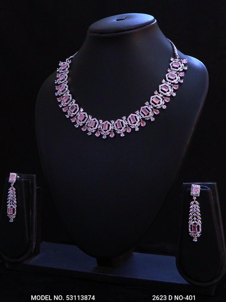 Light weighted CZ Necklace Set - View 2