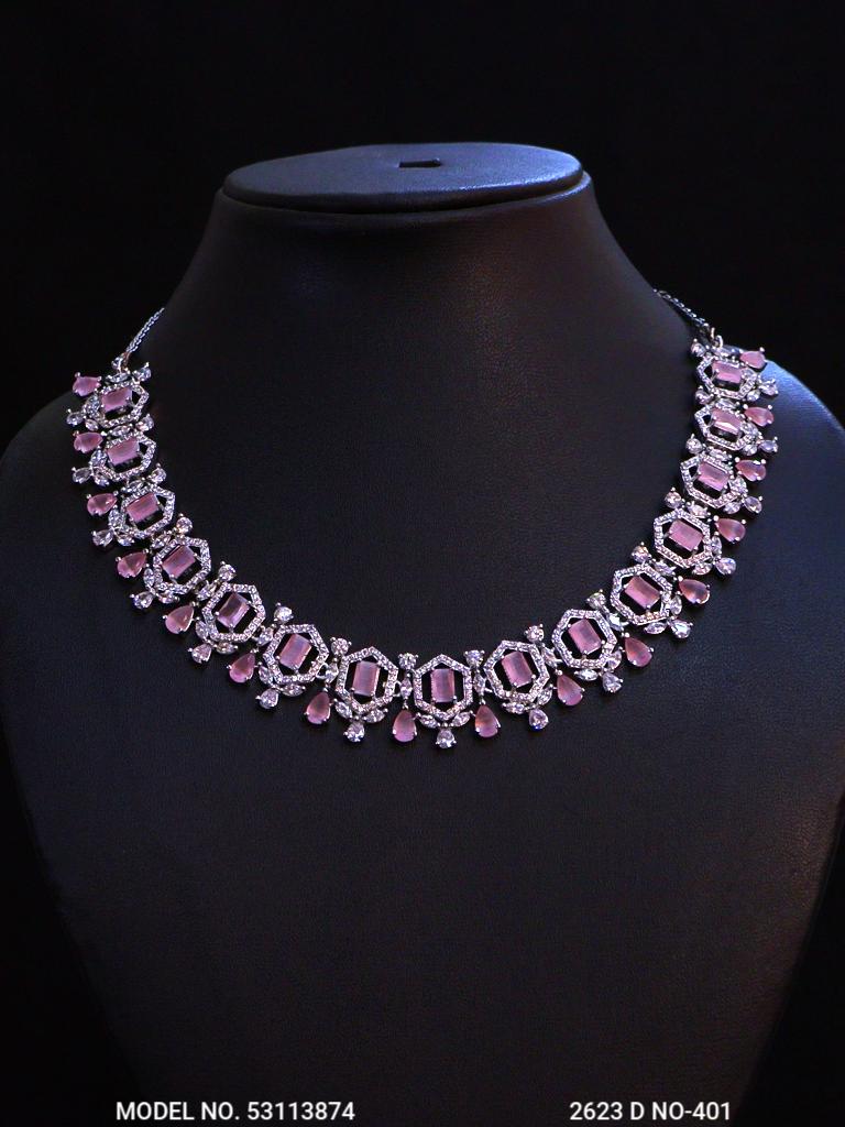 Light weighted CZ Necklace Set - View 3
