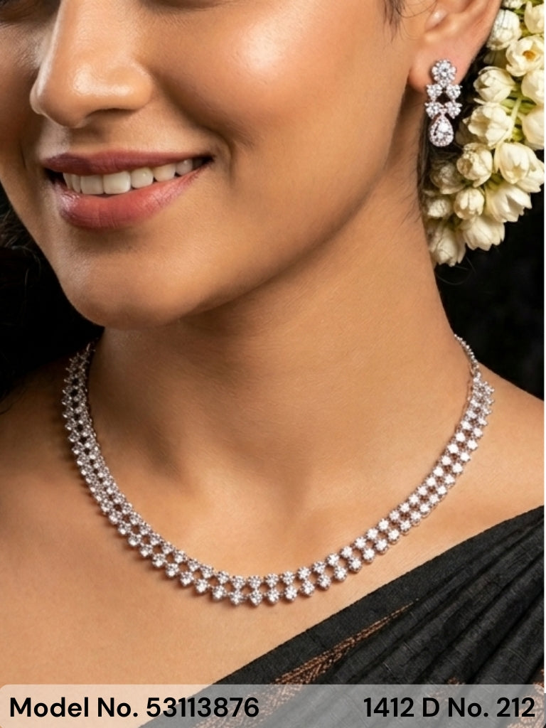 Classic Necklace | AD Jewellery | Handcrafted - Style 1 - Amaara World