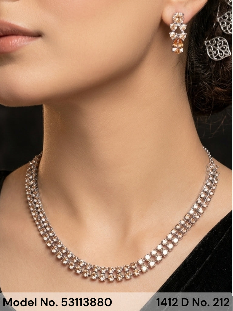 Classic Necklace | AD Jewellery | Handcrafted - Style 2 - Amaara World