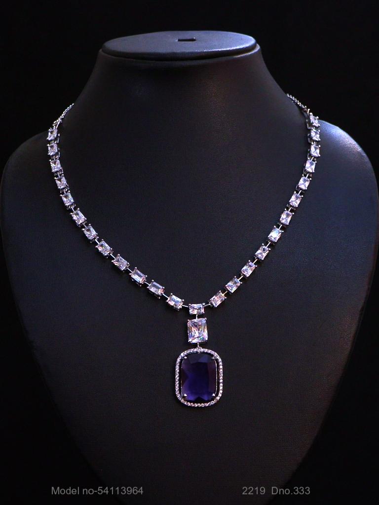Light weighted CZ Necklace Set - View 2