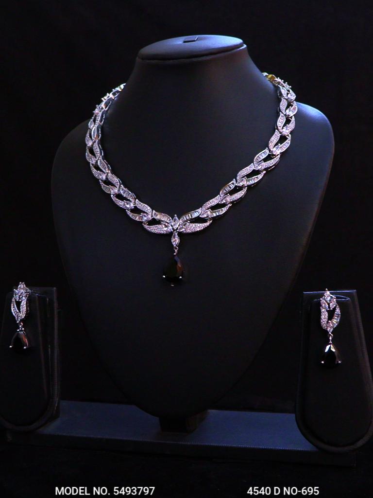 Fashion Necklace Set | Artificial Diamonds / Zircons - Amaara World USA - SKU 5493797