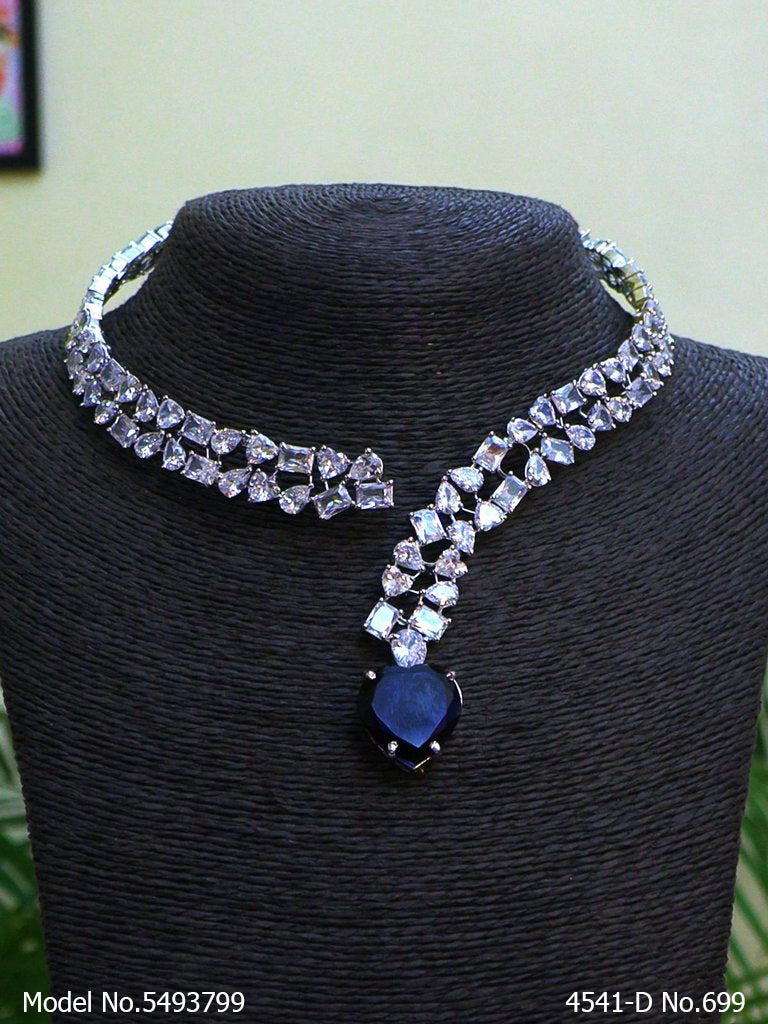 Traditional Design | American Diamond Jewelry Set - View 2 - Amaara World