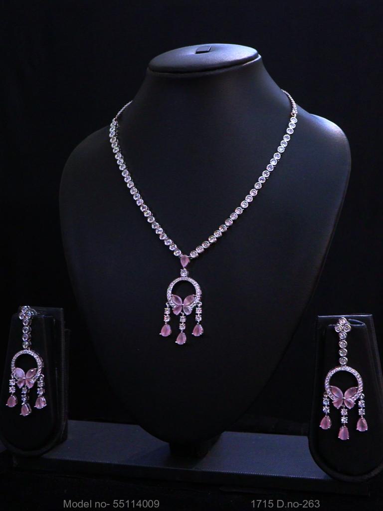 Light weighted CZ Necklace Set - View 2