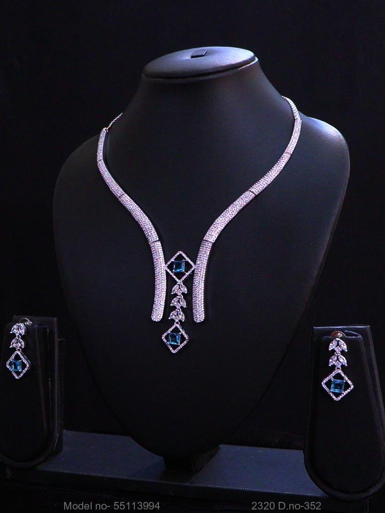 Light weighted CZ Necklace Set - View 2