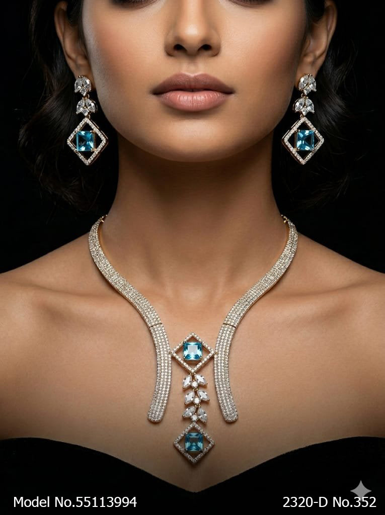 Light weighted CZ Necklace Set - Amaara World
