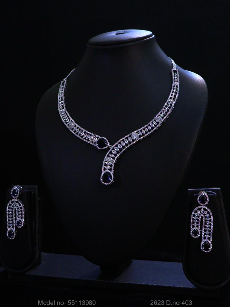 Light weighted CZ Necklace Set - View 2