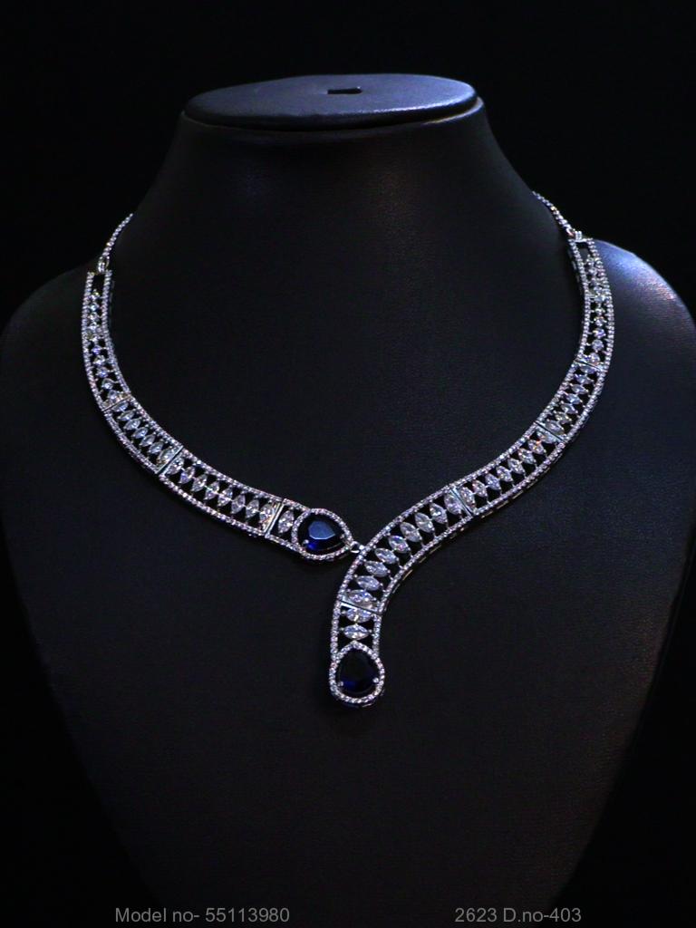 Light weighted CZ Necklace Set - View 3