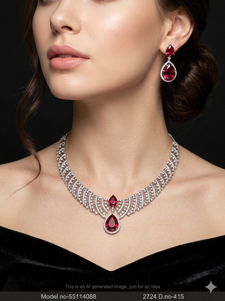 Original Cubic Zircon | Classic Necklace Set - Amaara World