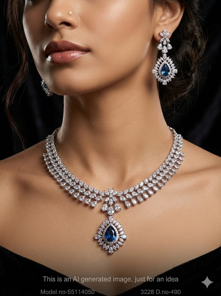 Original Cubic Zircon | Classic Necklace Set - Style 4 - Amaara World