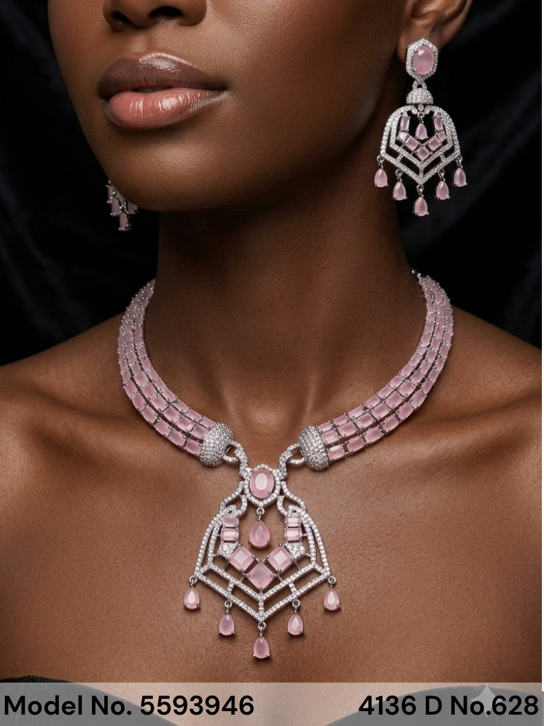 Traditional Design | American Diamond Jewelry Set - Style 5 - Amaara World