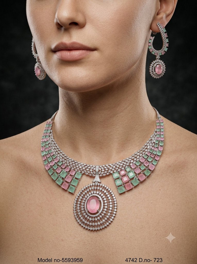 Original Zircon Necklace Set - Style 3 - Amaara World