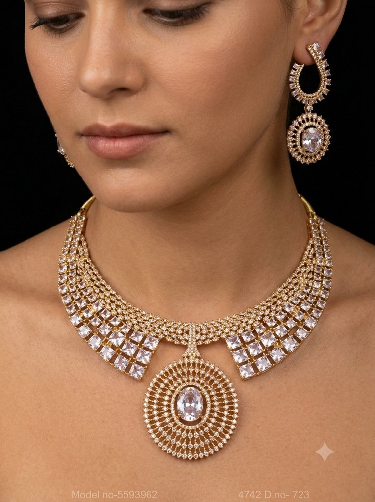 Original Zircon Necklace Set - Style 6 - Amaara World