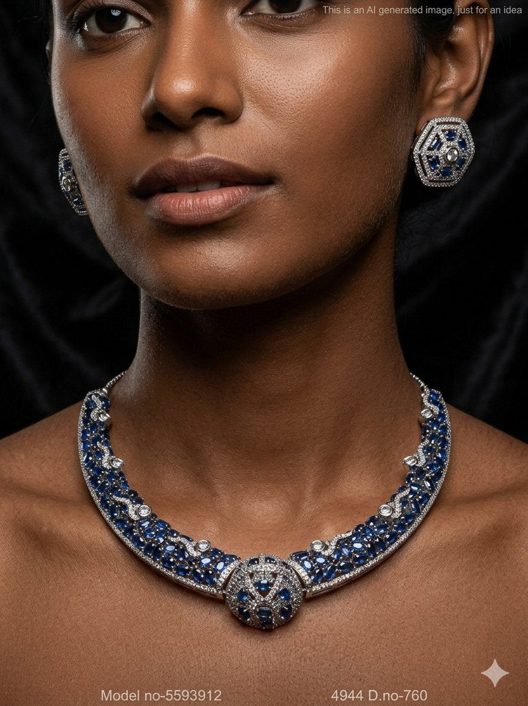 Traditional Design | American Diamond Jewelry Set - Style 2 - Amaara World