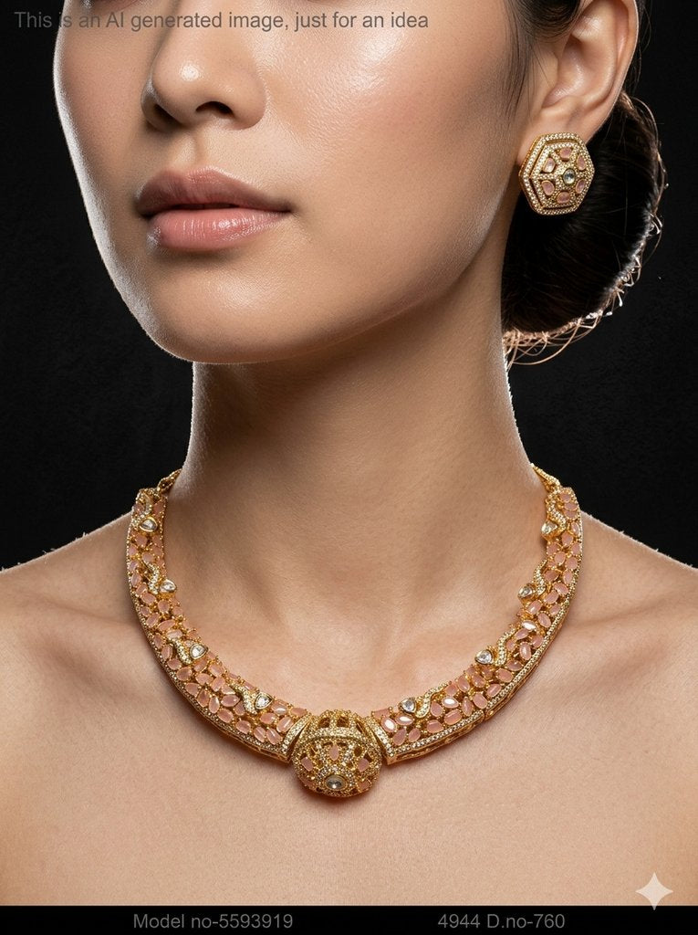 Traditional Design | American Diamond Jewelry Set - Style 6 - Amaara World