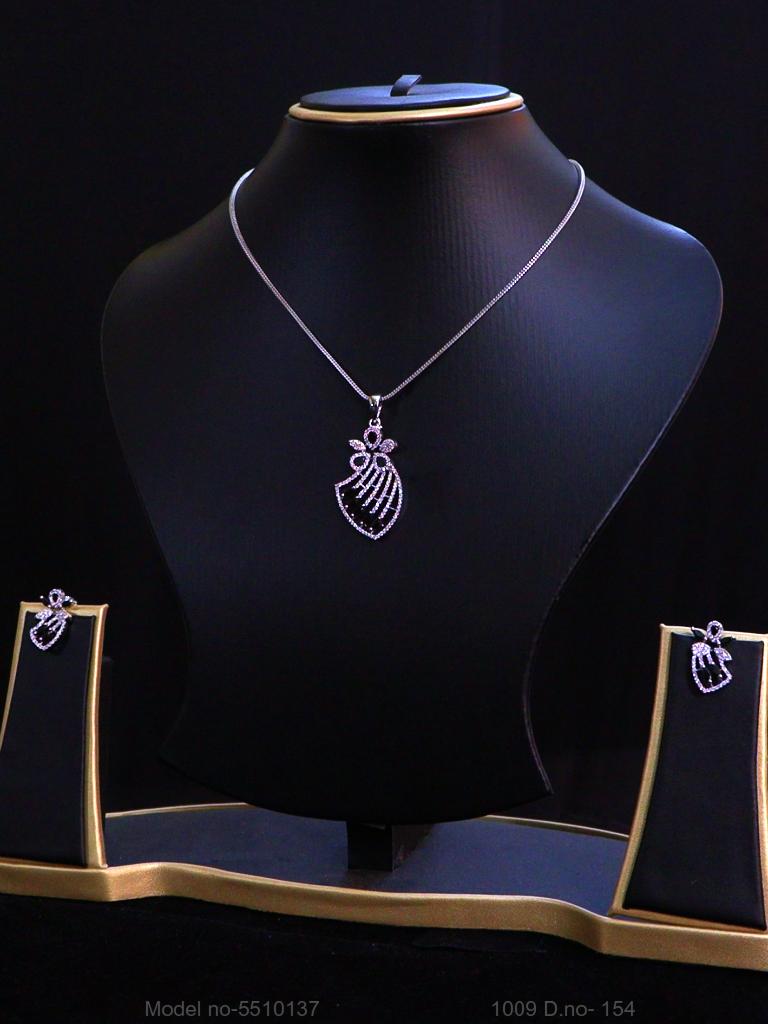 American Diamond Pendant Set - Style 6 - Amaara World