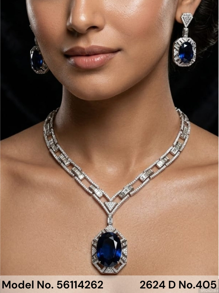 American Diamond Necklace Set | Wonderful Gift Item - Style 1 - Amaara World